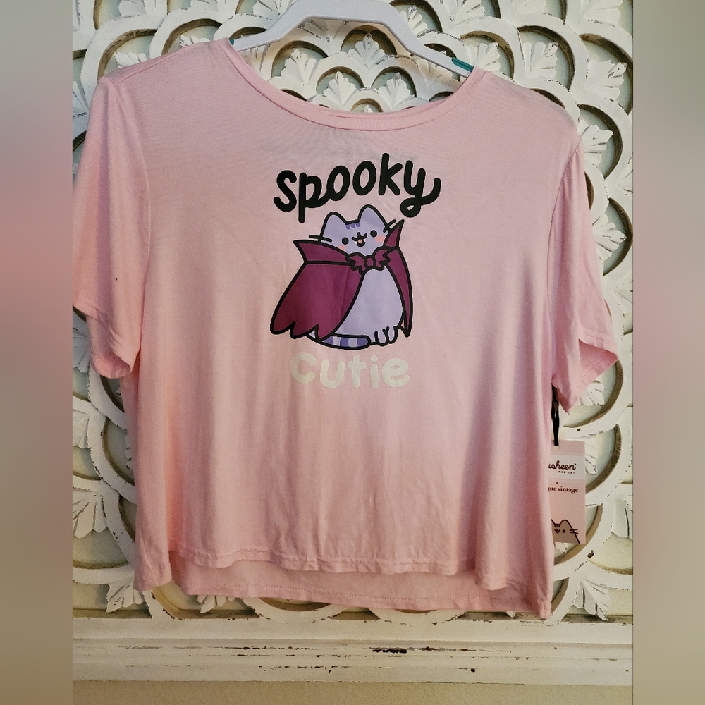 NWT Pusheen Unique Vintage Collaboration Spooky Cutie T-shirt Large 10/12 - Picture 2 of 12